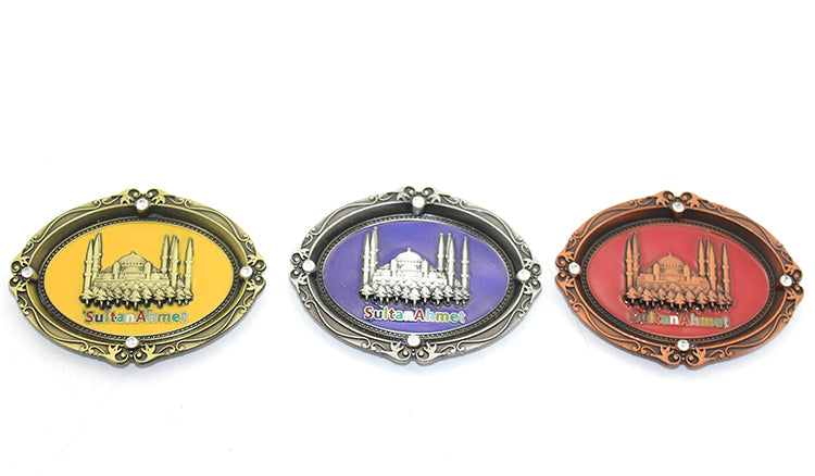 Istanbul Themed Metal Magnet with Sultanahmet Relief
