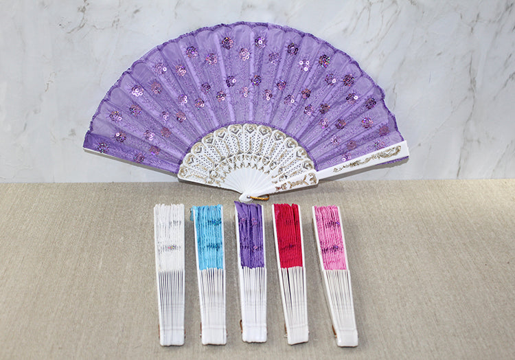 Plastic Sequined Hand Fan