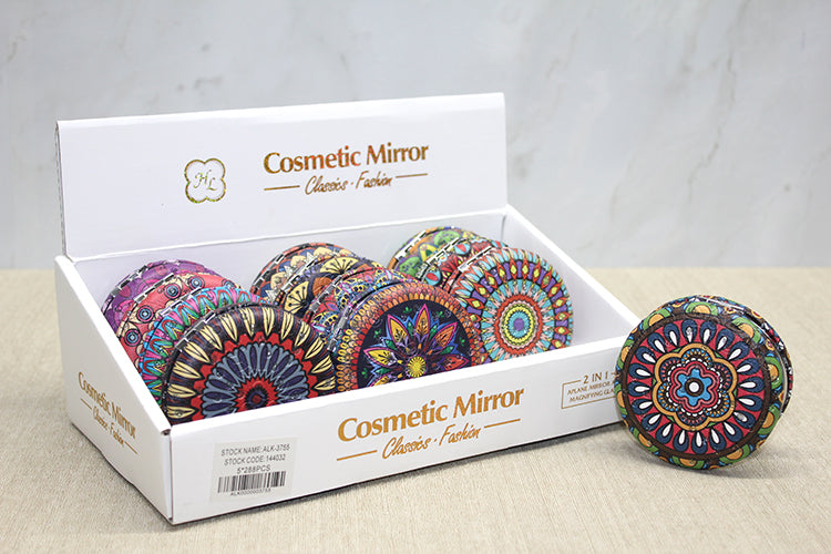 Gemstone Round Hand Mirror Thick Model 3