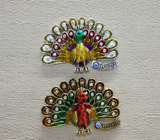 Swarovski Taşlı Tavuskuşu Magnet