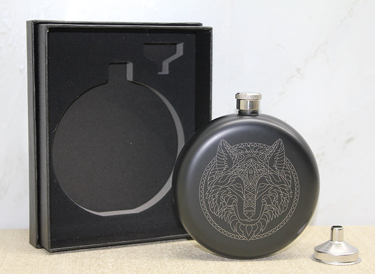 Funnel Flask Set with Wolf Motif
