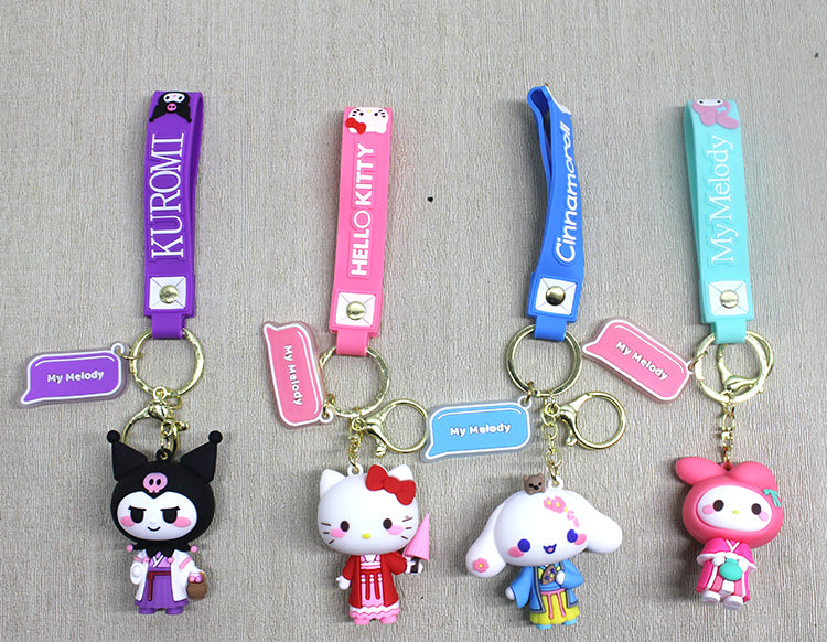 Silicone Kuromi, Hello Kitty, My Melody Keychain