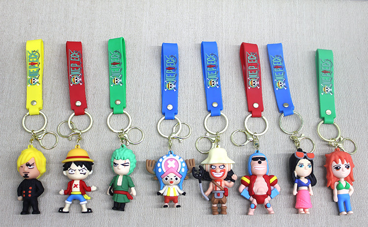 One Piece Mixed Characters Silicone Keychain