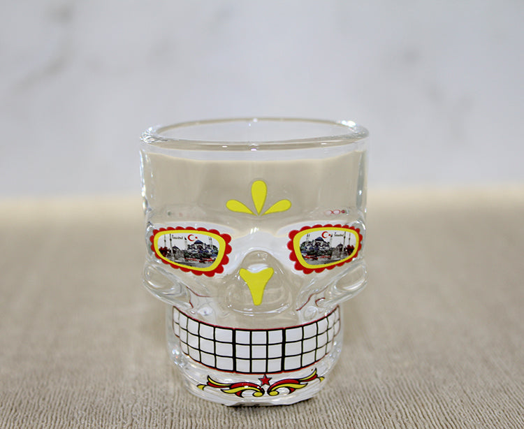 Istanbul-Themed Glass Skull Shot Glass