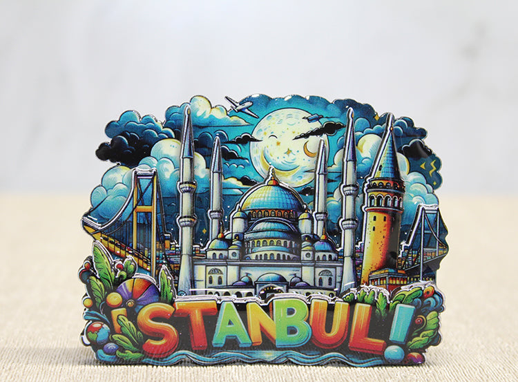 Ahşap İstanbul Temalı Magnet - Model 2