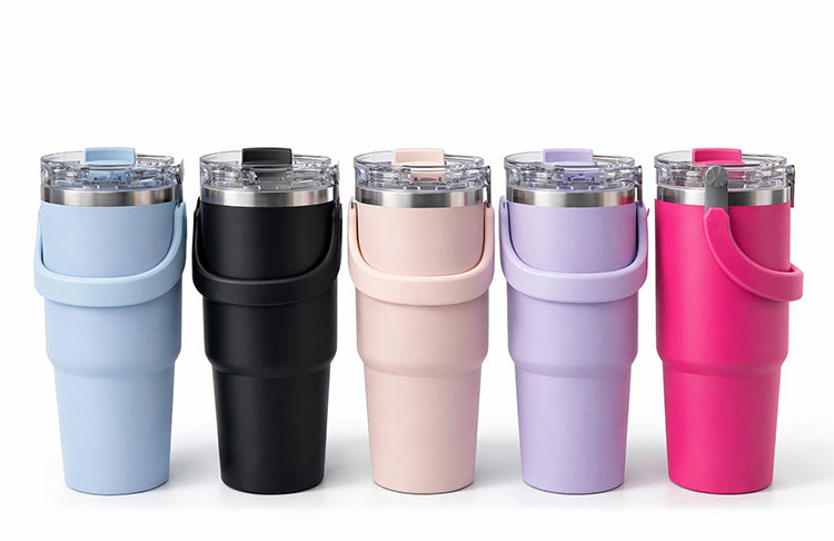 Colorful 900ml Stainless Steel Thermos Mug with Carrying Handle