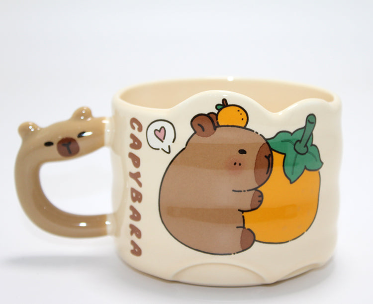 Capybara-shaped Wide Porcelain Mug