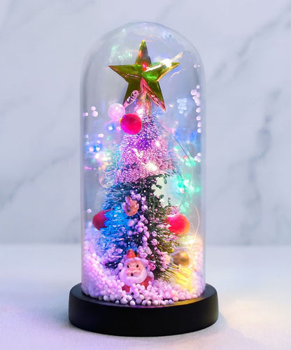 New Year's Themed Light-Up Decorative Glass Cloche - Model 4