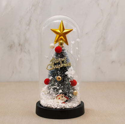 New Year's Themed Light-Up Decorative Glass Cloche - Model 4