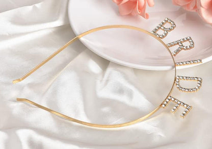 Gold Color Bachelorette Crystal Stone Bride Tiara Imported