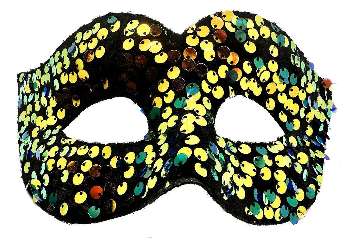 Gold Sequin Embellished Masquerade Mask