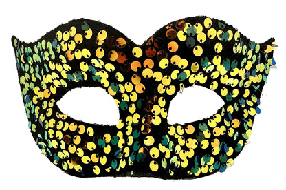 Gold Sequin Embellished Masquerade Mask