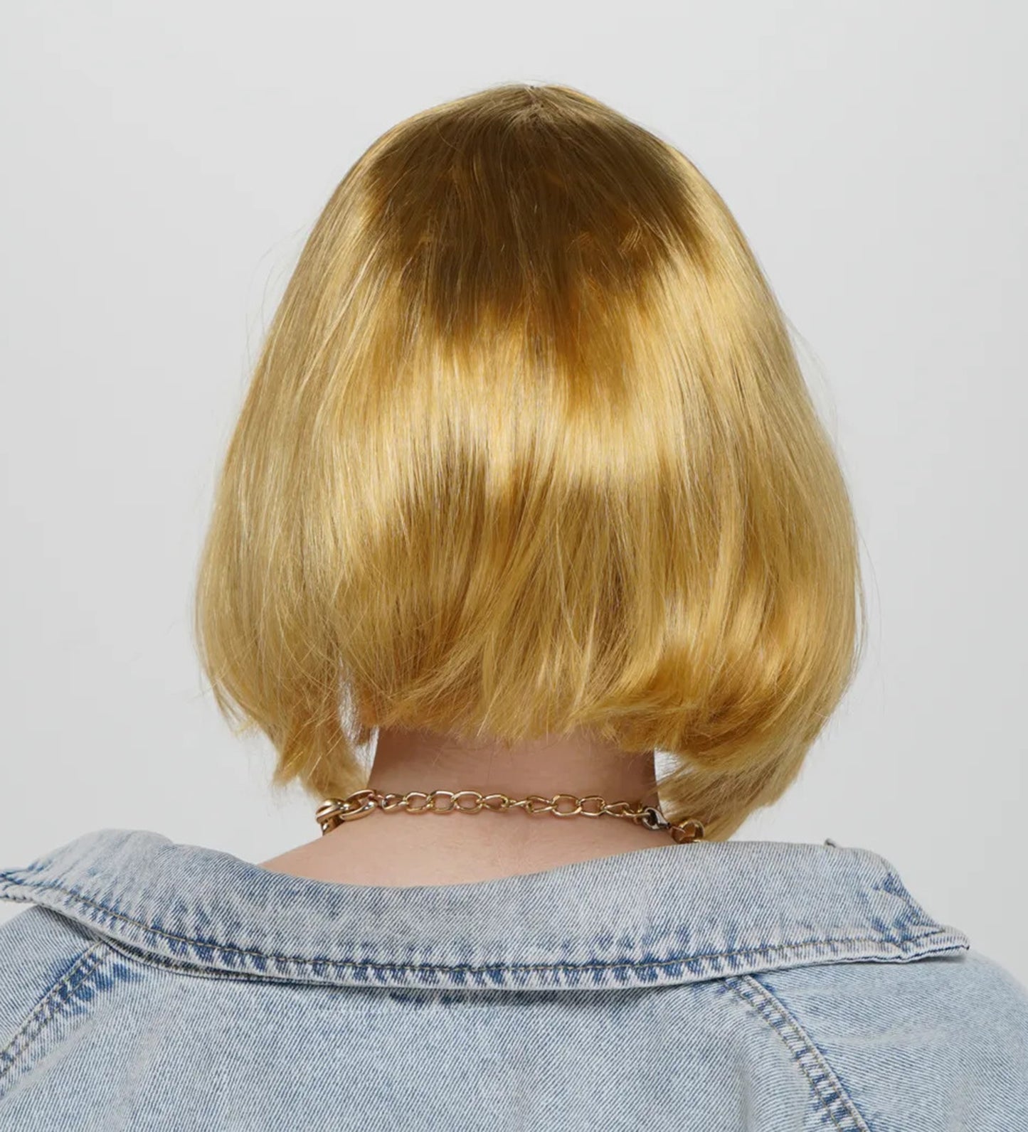 Straight Cut Bob Party Wig Gold Color