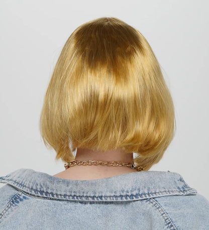Straight Cut Bob Party Wig Gold Color
