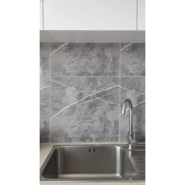 30x30 Anthracite Marble Pattern Wall Sticker