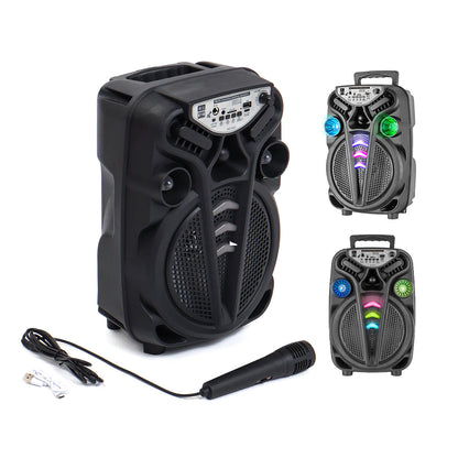 AO-835-832 KARAOKE MİKROFONLU WİRELESS HOPARLÖR - SPEAKER IŞIKLI USB ŞARJLI DC 5V - TF - AUX 8 INC INCH PL-4681 (5347)