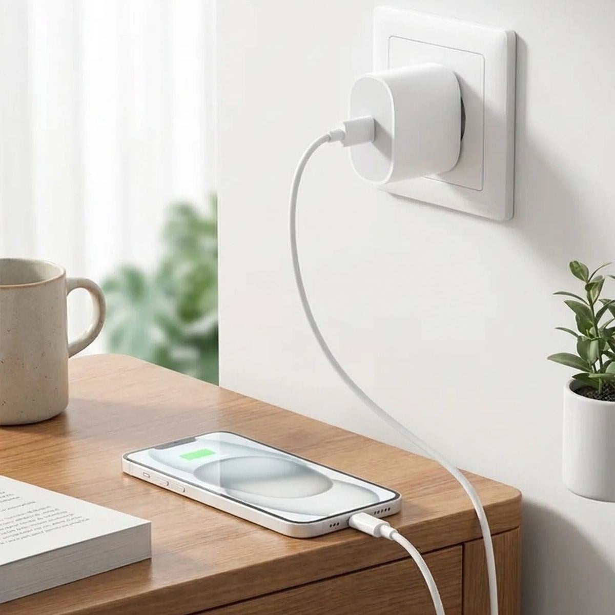 20W Hızlı Şarj Adaptörü USB-C to Lightning Kablolu - PD Destekli Süper Hızlı Şarj Cihazı (5347)