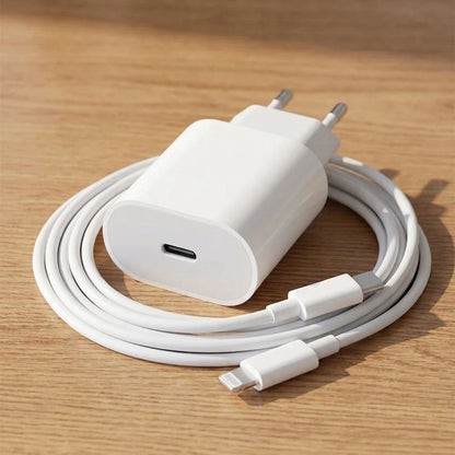 20W Hızlı Şarj Adaptörü USB-C to Lightning Kablolu - PD Destekli Süper Hızlı Şarj Cihazı (5347)