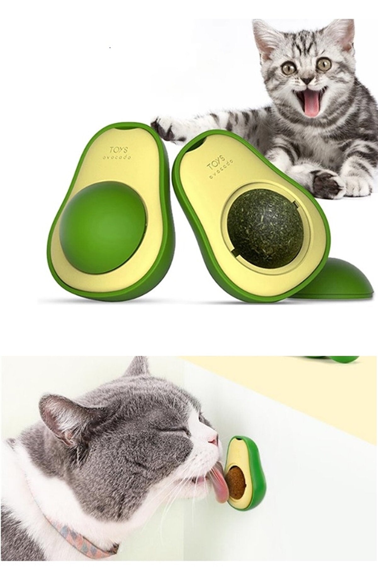 Avocado-designed Catnip Lickable Ball