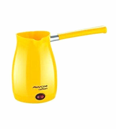 AWOX CAFFEEN  SARI  ELEKTRİKLİ CEZVE  TÜRK KAHVESİ  MAKİNESİ  PLASTİK   ÇİFT AĞIZ   0.4LT - 5 FİNCAN   1000W (5347)