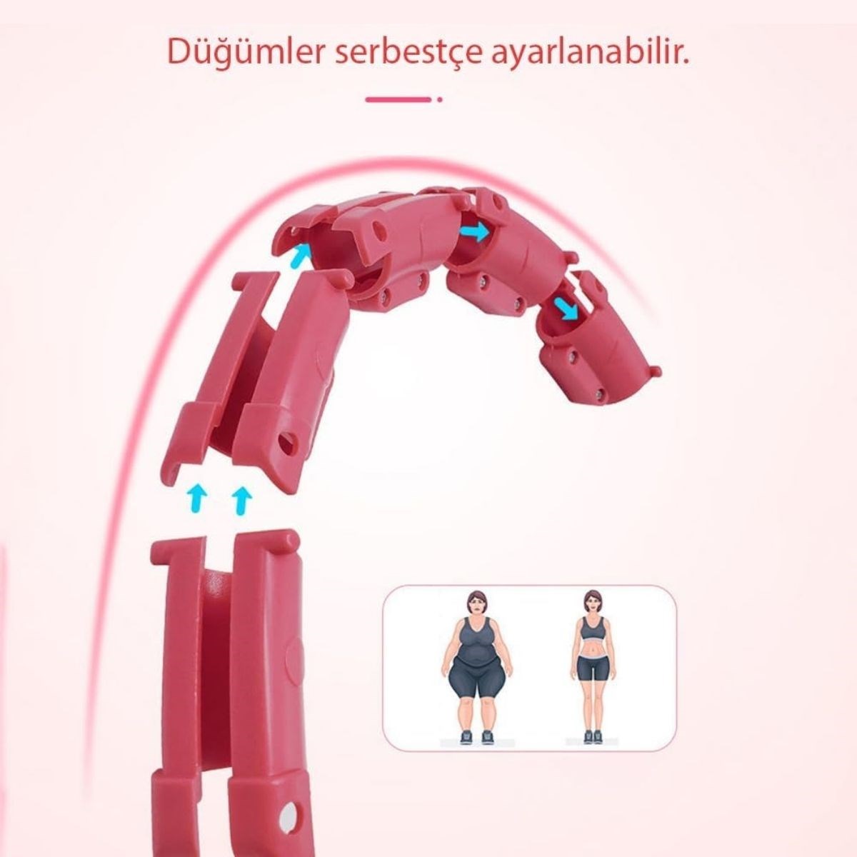 Ayarlanabilir Zayıflatıcı Hulahop Bel ve Karın Bölgesi İçin İnceltici Fitness Aleti Spor Çemberi (5347)