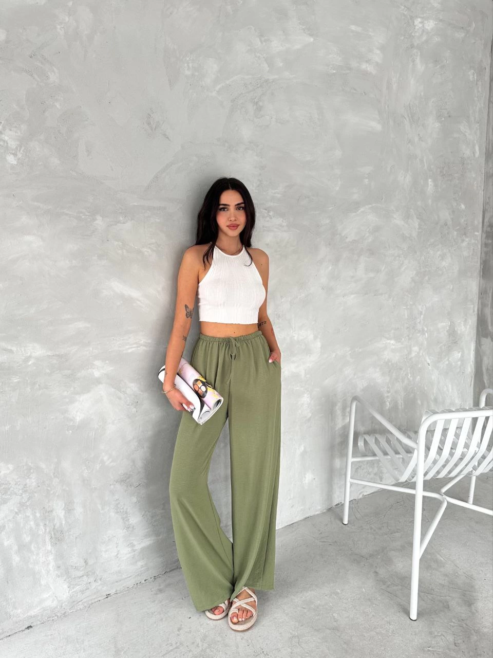 Ayrobin Oversize Women's Trousers - Mint Green