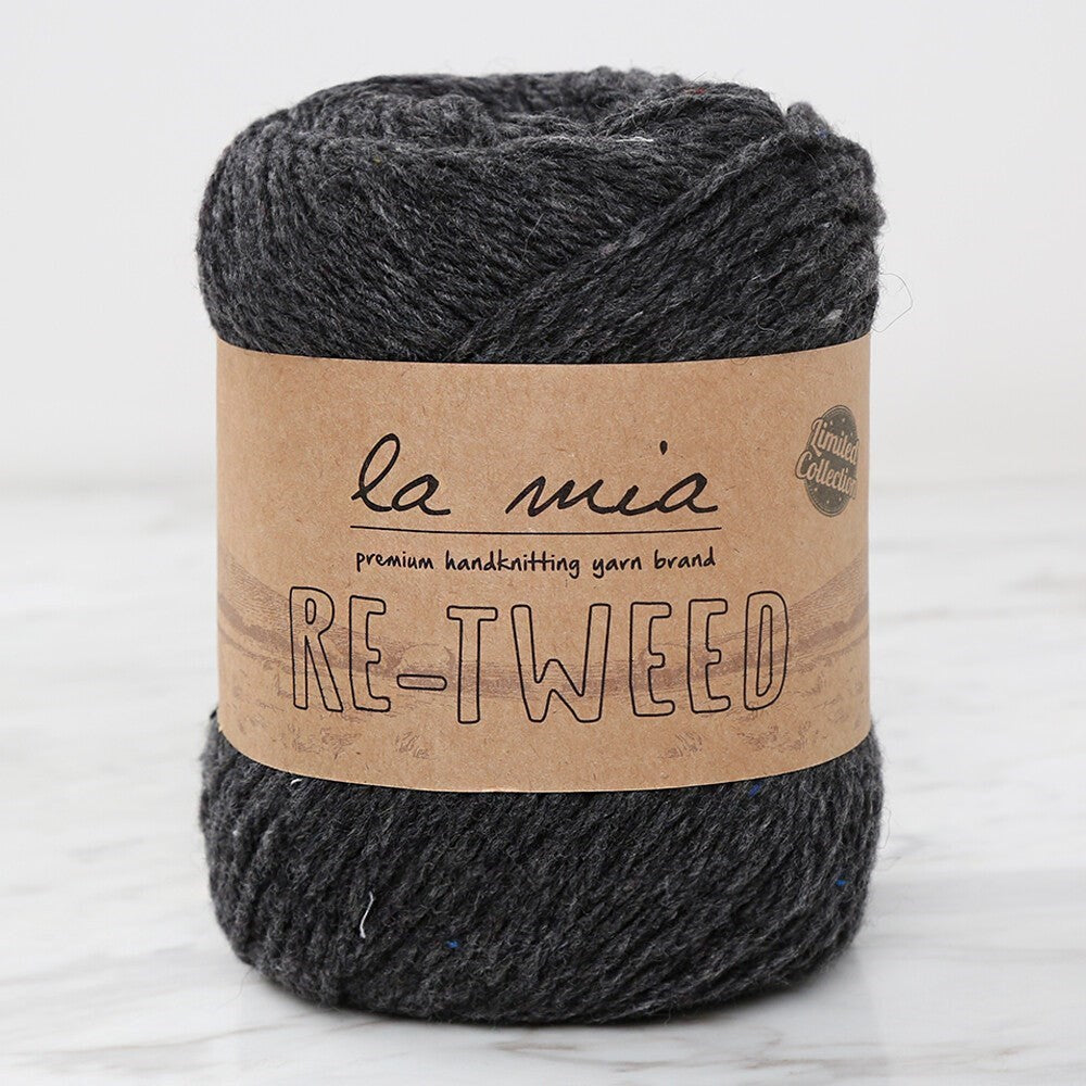 La Mia Re-Tweed Dark Grey Melange Hand Knitting Yarn - L158