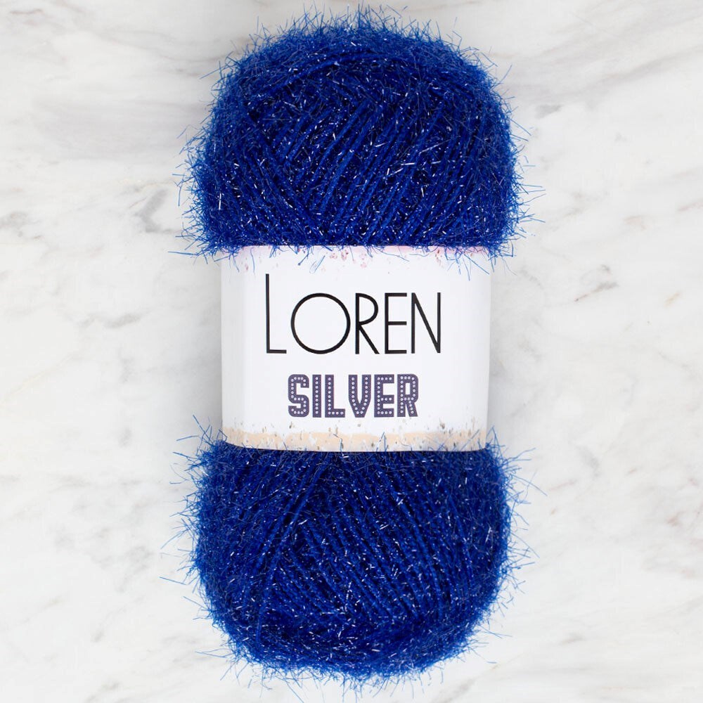 Loren Silver Sapphire Blue Hand Knitting Yarn - RS0004 - 34092