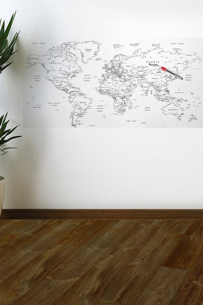 Starixa® Yazılabilir Dünya Haritası Manyetik Duvar Stickerı 110 x 56 cm