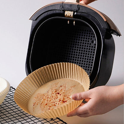 Starixa®100 Adet  Air Fryer Pişirme Kağıdı Tek Kullanımlık  Yağlı Kağıdı Yuvarlak Tabak Model