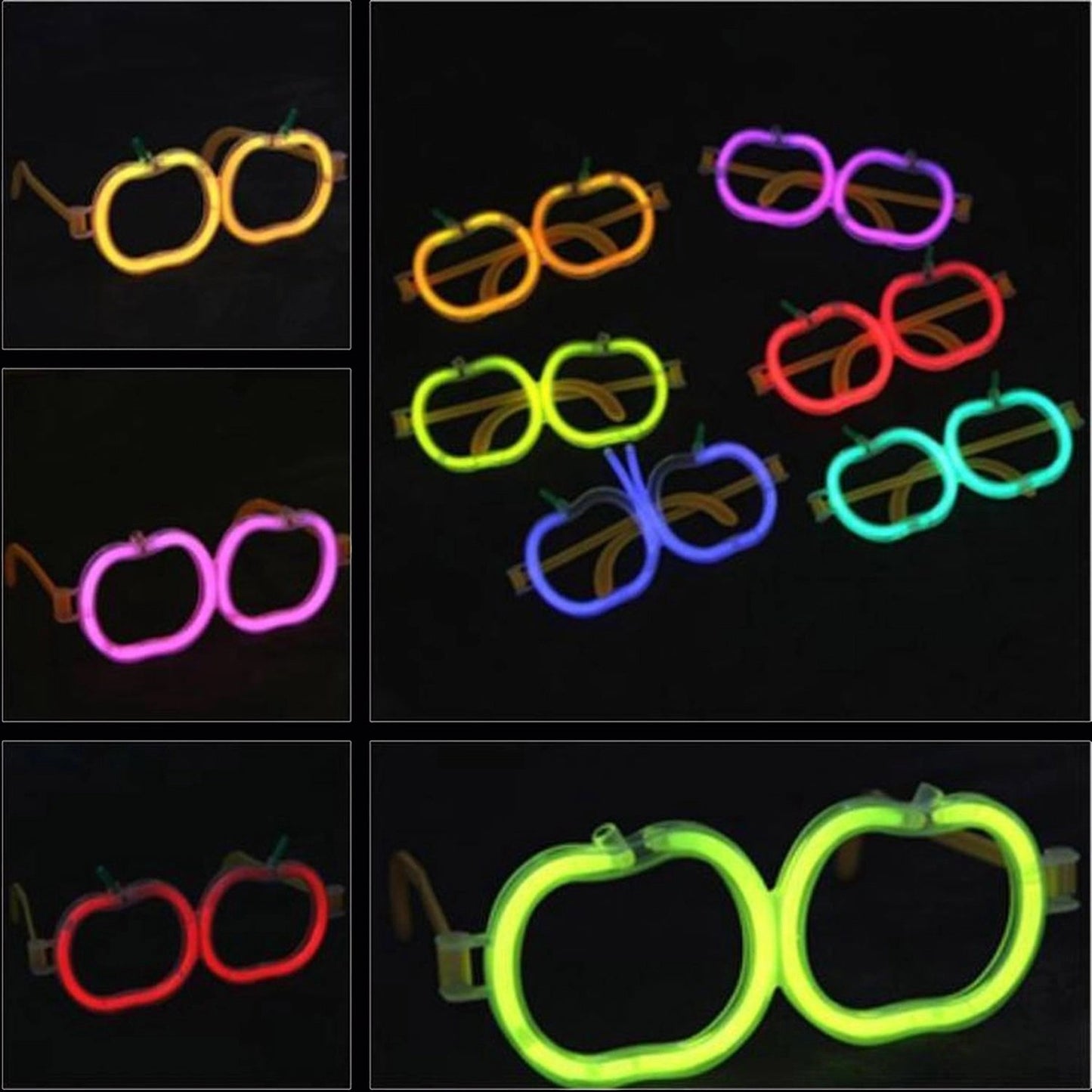 Mey İthalat® Glow  Elma Gözlük - Glow Partisi Gözlüğü - Glow  Gözlük 12 Adet