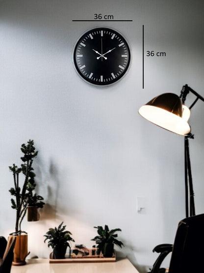36 Cm Gri Dekoratif Duvar Saati