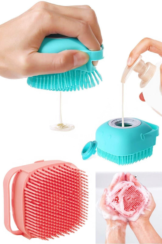 Bath Massage Mitt with Shower Gel Reservoir