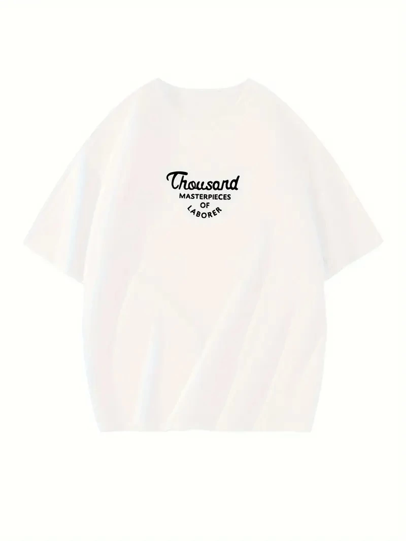 Thousand Front Back Printed Oversized Crew Neck T-shirt - White
