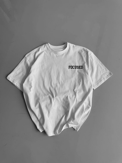 20/1 Combed Cotton Compack Printed Oversize Crew Neck Short Sleeve Summer T-shirt - White