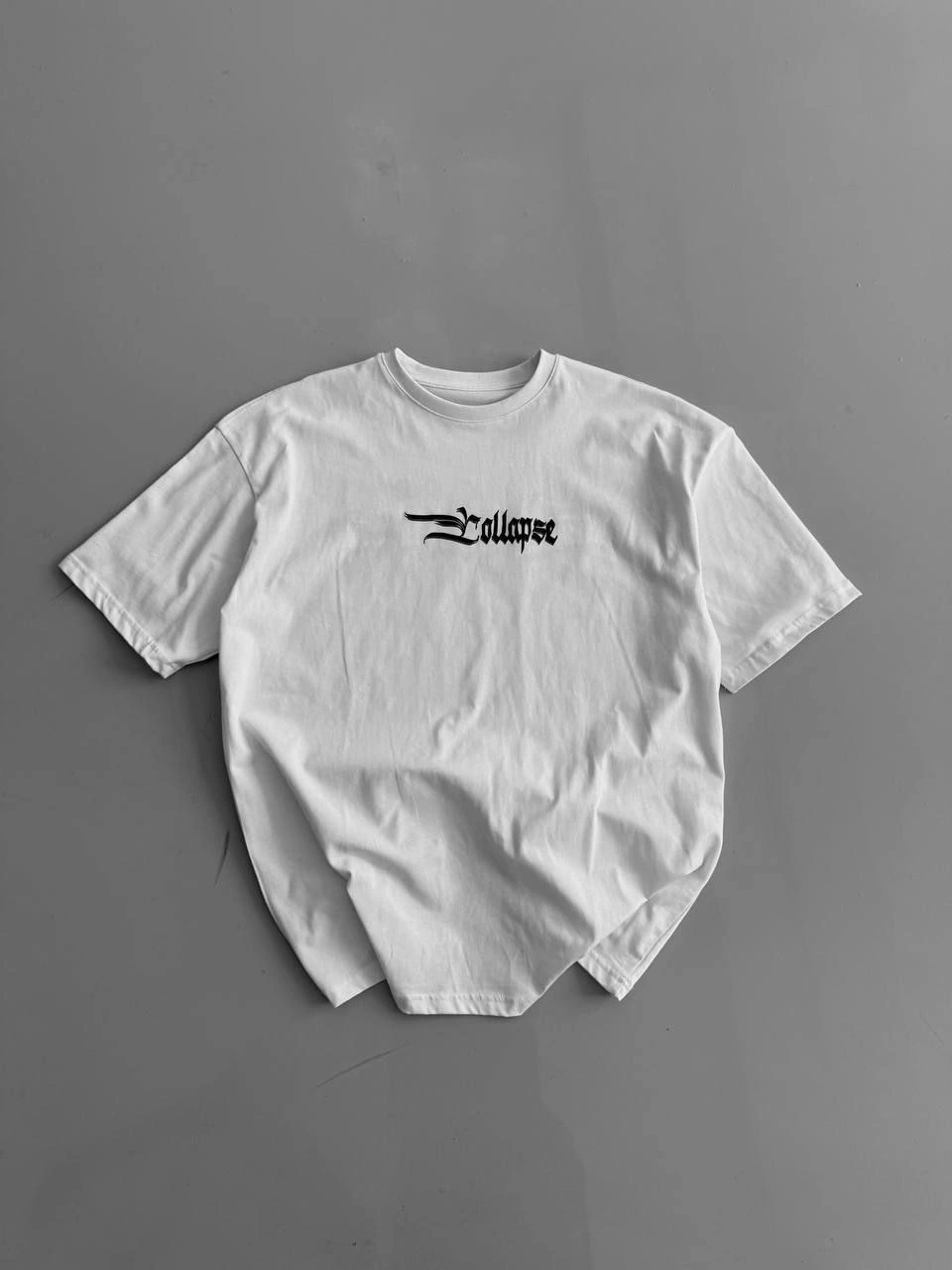20/1 Combed Compact Printed Oversize Crew Neck Short Sleeve Summer T-shirt - White