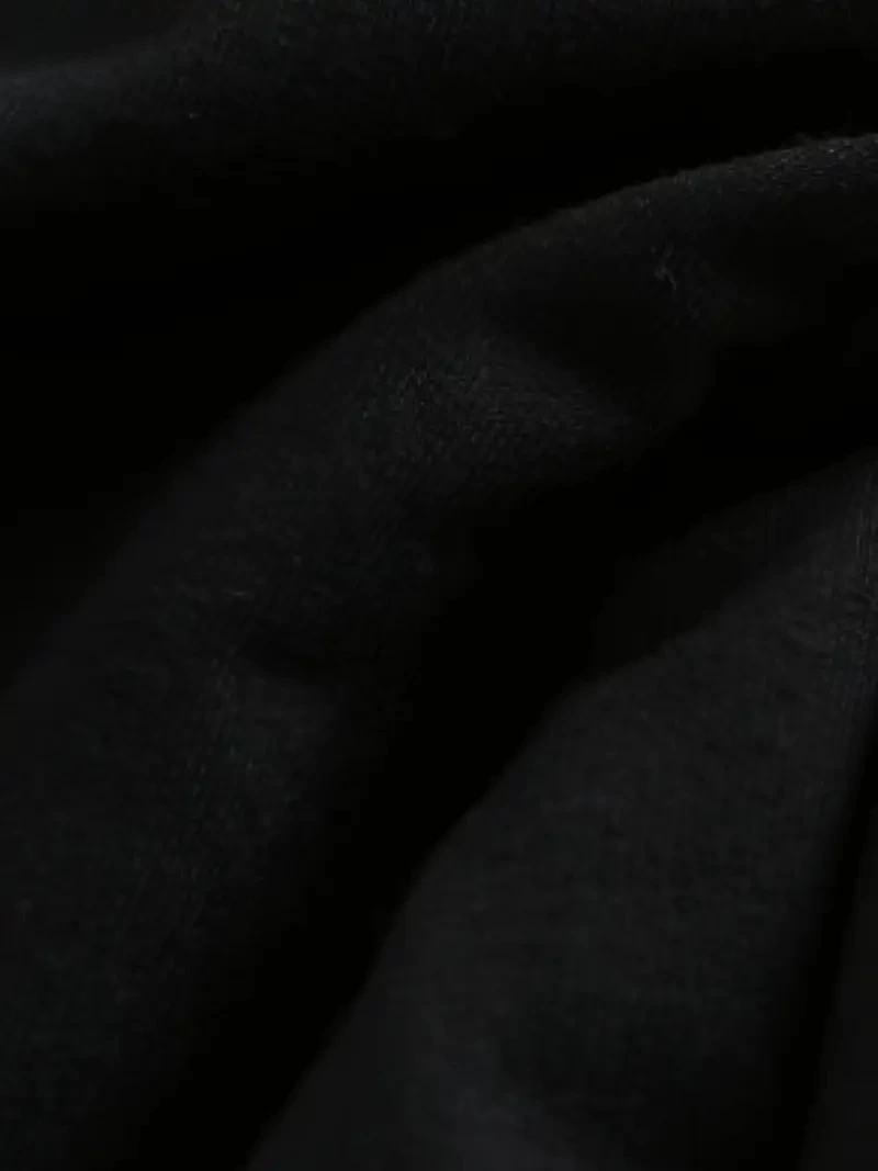 تي شيرت برقبة مستديرة وأكمام قصيرة بطباعة Oversize من قماش قطني 20/1 - أسود