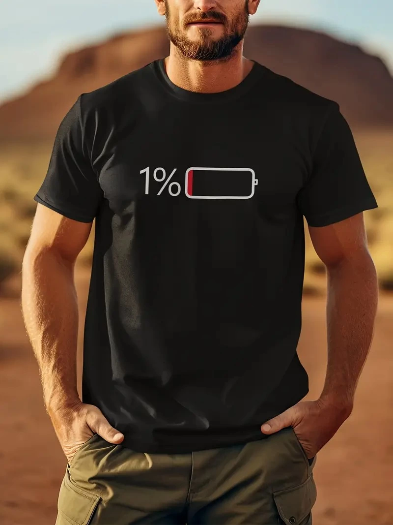 20/1 Combed Compact Charged 1% Printed Oversized Crew Neck Short Sleeve Summer T-shirt - Black