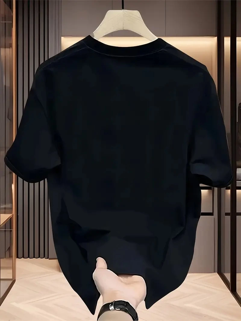 AICG Front Back Printed Crew Neck Women's Oversized Crew Neck T-shirt - Black