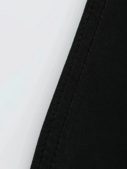 Büyük Beden Erkek "Whatever" Baskılı Tişört, Oversize Erkekler İçin Yaz Modası Kısa Kollu Tişörtler - Siyah