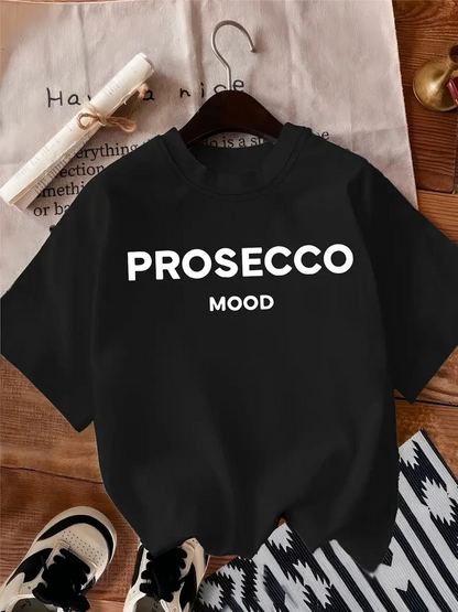20/1 Combed Cotton Printed Oversize Crew Neck Short Sleeve Summer T-shirt - Black