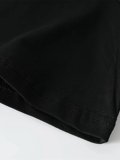 Büyük Beden Erkek "Whatever" Baskılı Tişört, Oversize Erkekler İçin Yaz Modası Kısa Kollu Tişörtler - Siyah
