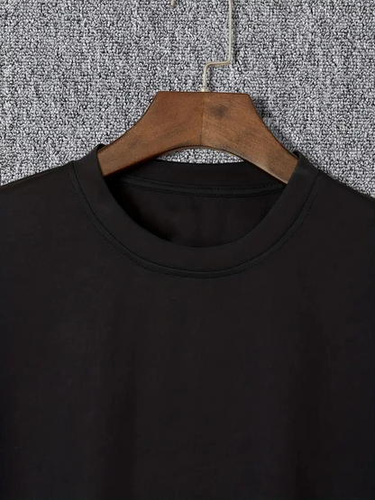 20/1 Combed Cotton Compack I TRIED TO WARN YOU. Printed Oversize Crew Neck T-shirt - Black