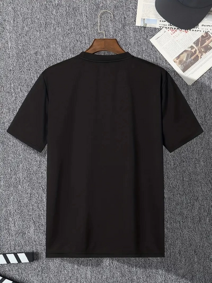 20/1 Combed Cotton Compack I TRIED TO WARN YOU. Printed Oversize Crew Neck T-shirt - Black