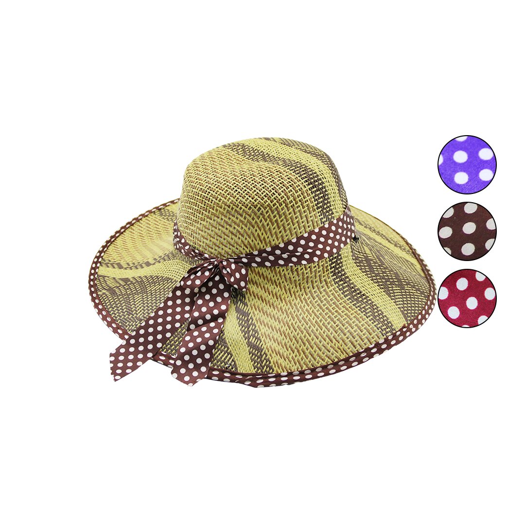 WOMEN'S RIBBONED PLASTIC STRAW WOMEN'S FELT FABRIC EDGE - WAISTBAND (5347)