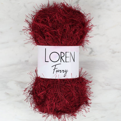 Loren Furry Burgundy Hand Knitting Yarn - RF026 - 34054