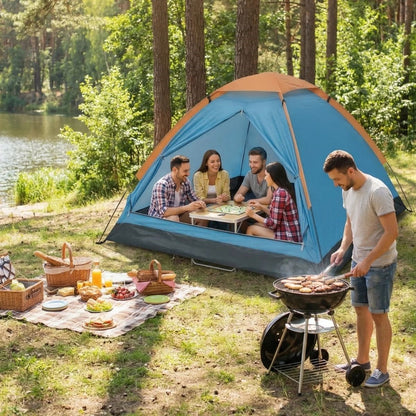 Starixa® 4 Kişilik Kamp Çadırı Manuel Kurulum Düz Kapılı Outdoor Dayanıklı Kamp Doğa Çadırı 200 x 200 x 110 cm