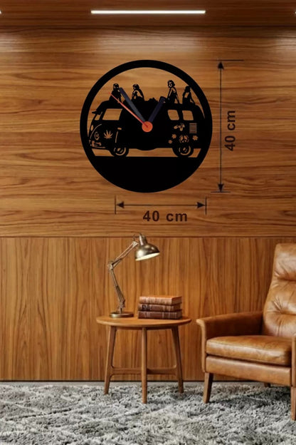 Mey İthalat® Fitness Motivasyon Tasarım Ahşap Duvar Saati - 40x40 cm Sporcu Hediyesi