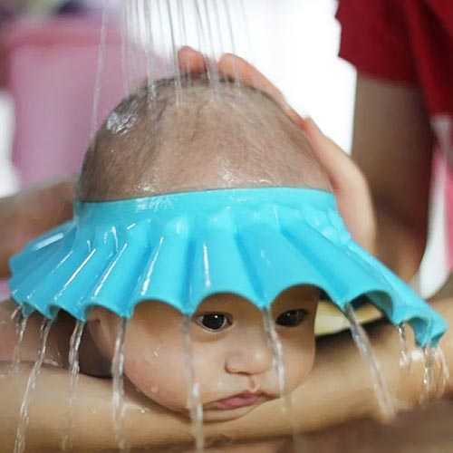 قبعة استحمام للأطفال أزرق