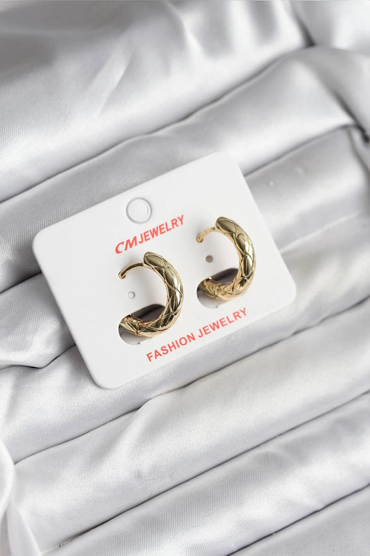 Mey İthalat® 14K Gold Renk Kaplama CM Kadın Küpe